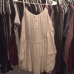 Cold shoulder boho romper